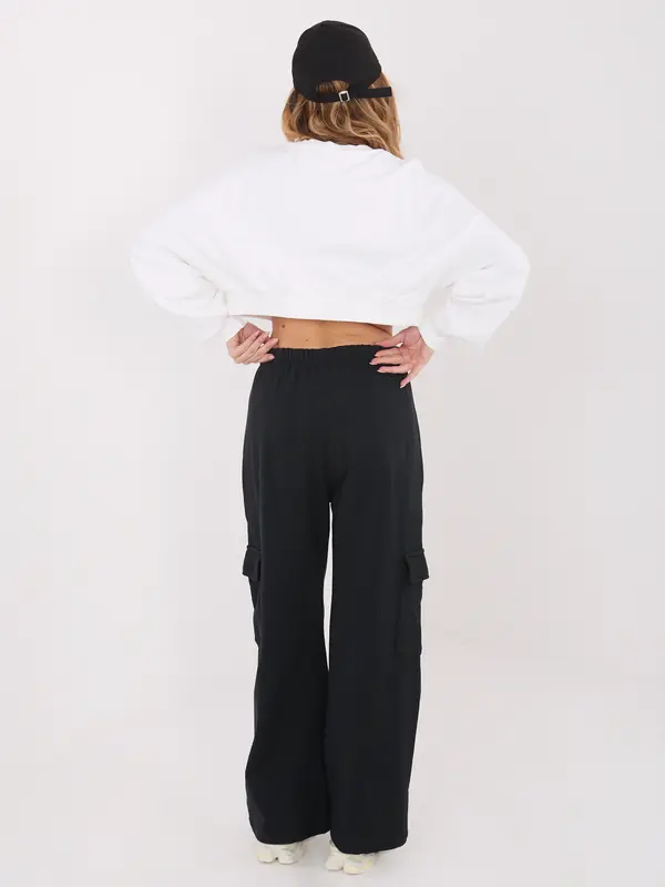 Factory Price Črne hlače z žepi