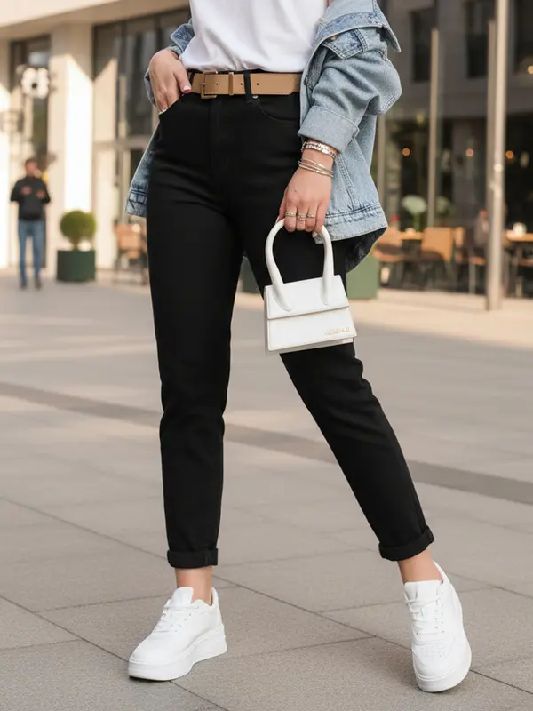 DStreet Črne slim fit kavbojke