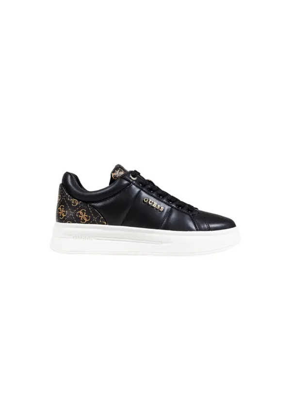 Guess Črne superge Guess z leopardjim vzorcem
