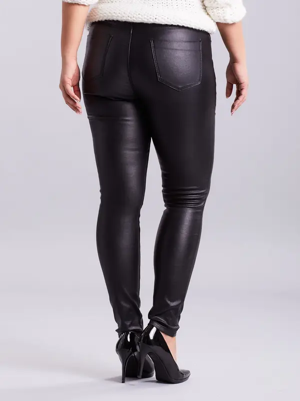 Factory Price Črne voskane hlače PLUS SIZE