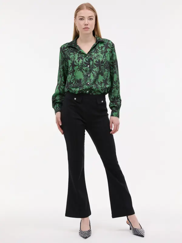 Orsay Črne ženske hlače z visokim pasom