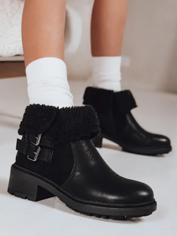 DStreet Črni gležnjarji s krznom