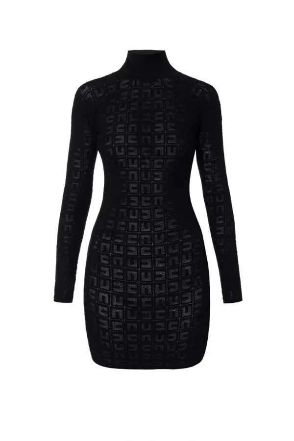 Elisabetta Franchi Črni pulover obleka Elisabetta Franchi