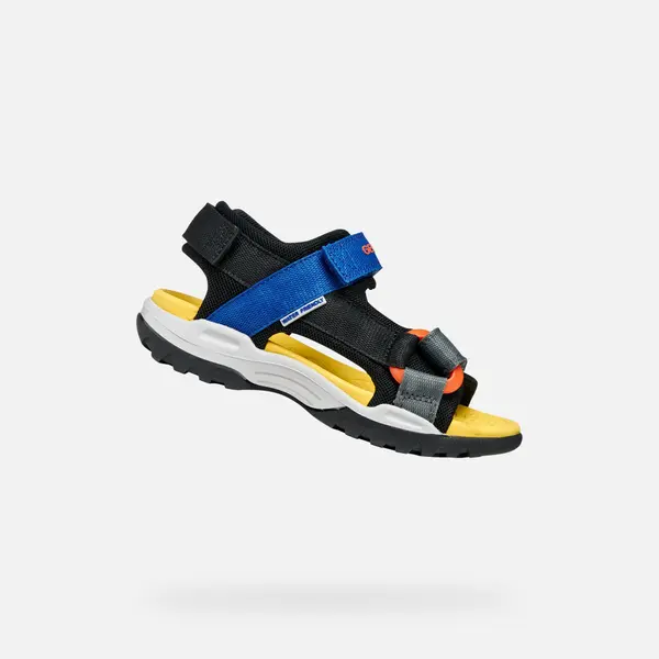 GEOX Črni sandali Geox Borealis za fante