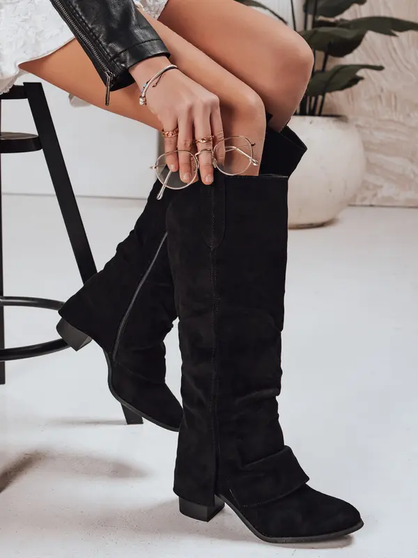 DStreet Črni ženski škornji brez pete