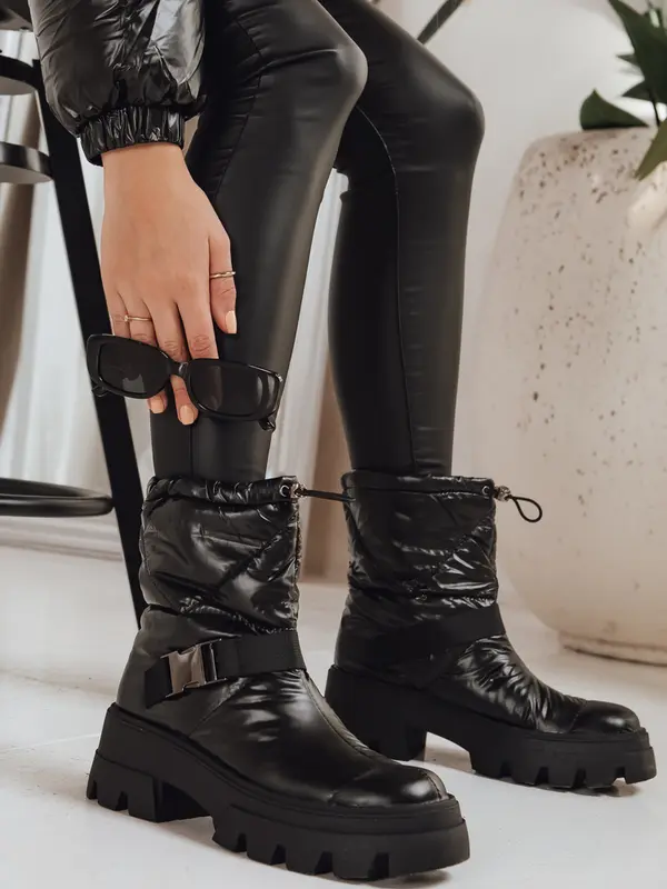 DStreet Črni zimski snežni škornji z zaponko