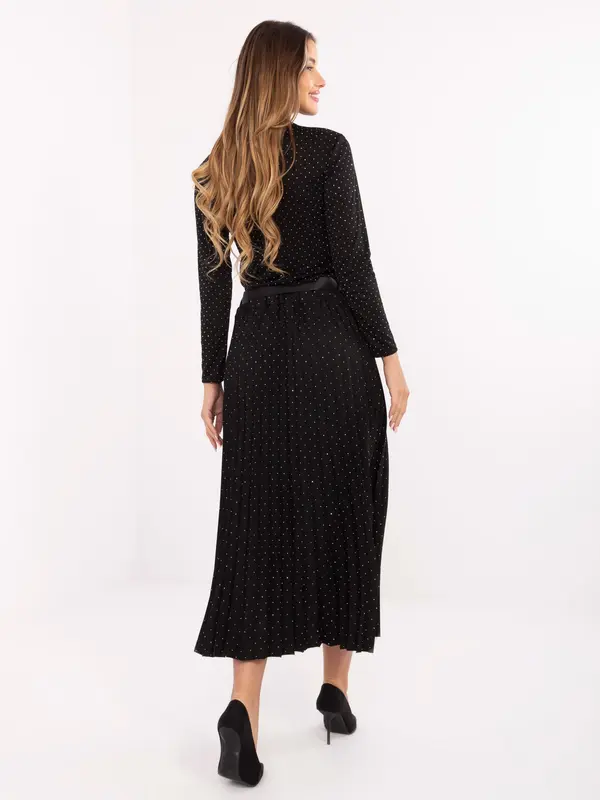 RUE PARIS Črno maksi krilo s pasom