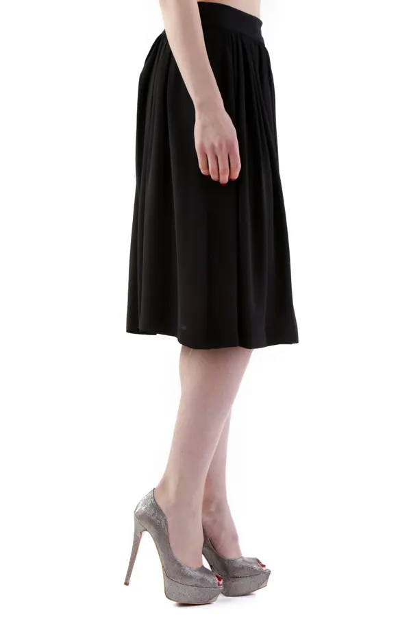 Sexy Woman Črno midi krilo