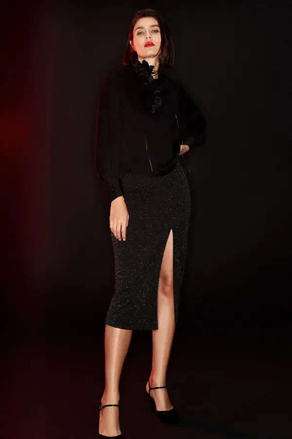 Marisse Črno midi krilo Marisse