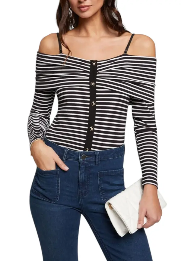 Morgan De Toi Črtast bodi z ladjastim izrezom