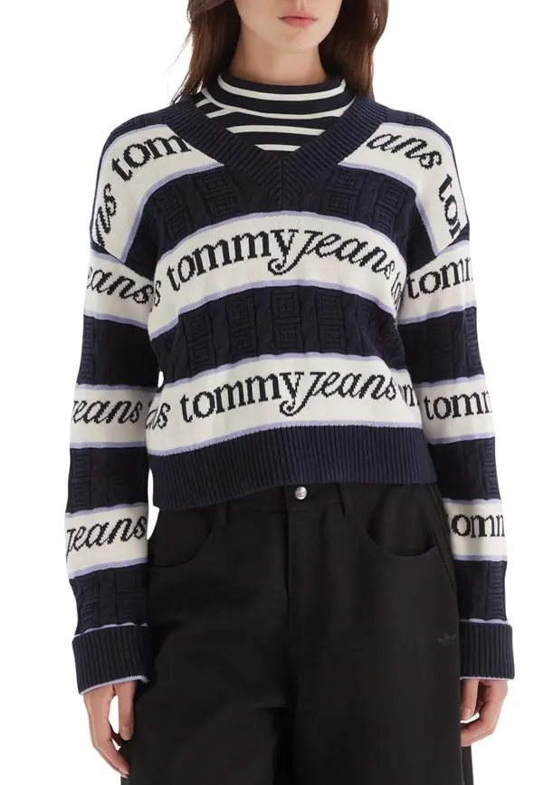 Tommy Hilfiger Jeans Črtast pulover Tommy Hilfiger