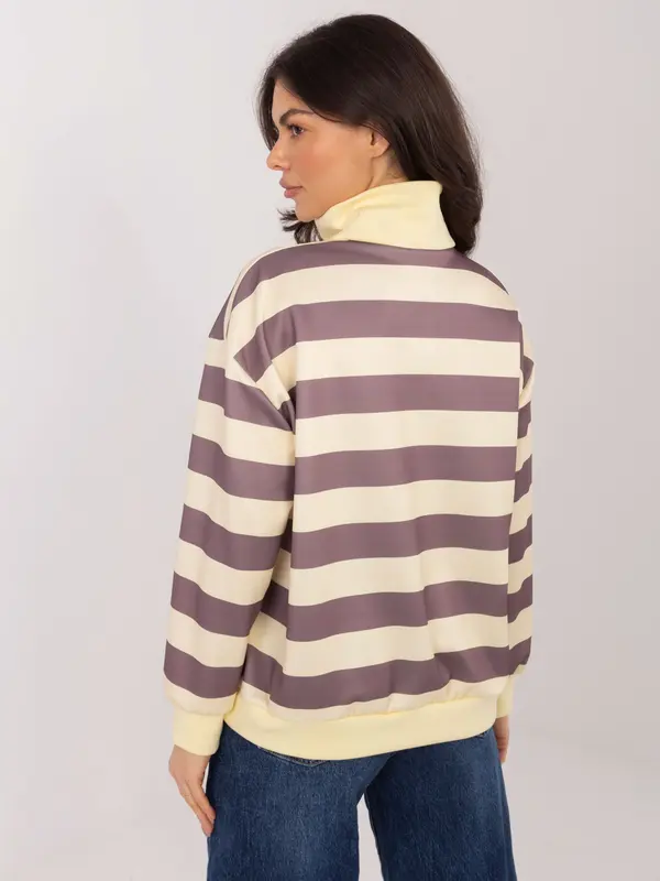 Italy Moda Črtast pulover z ovratnikom