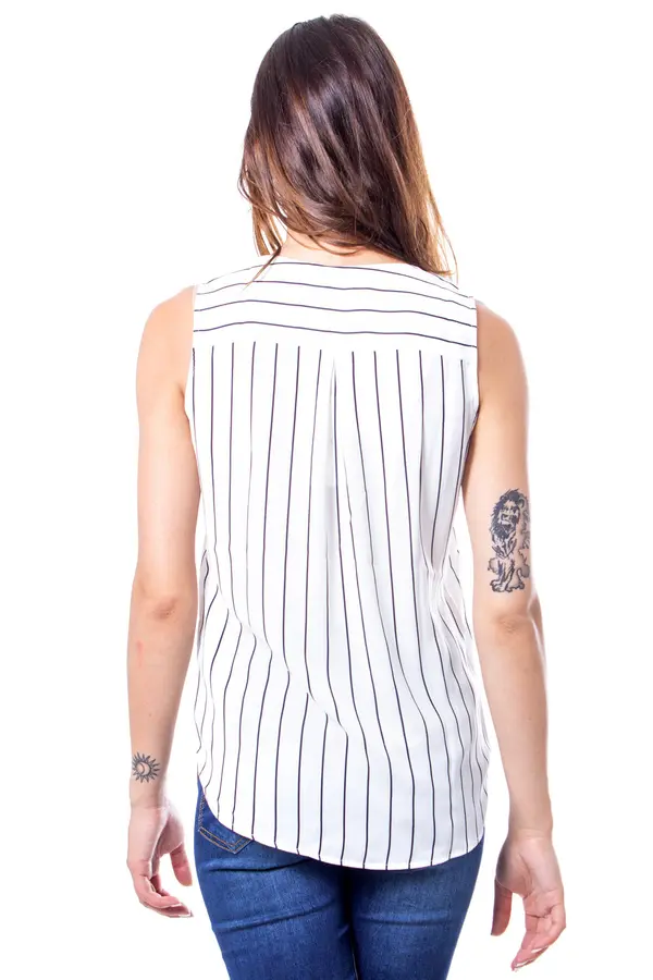 Vila Clothes Črtasta bluza brez rokavov Vila Clothes
