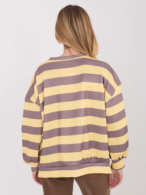 Italy Moda Črtasta jopa rumeno-rjave barve