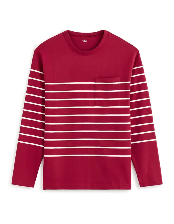 Celio Črtasta majica z dolgimi rokavi Celio