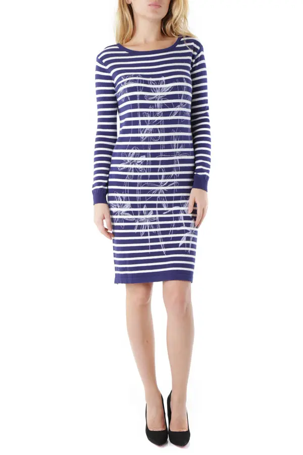 Olivia Hops Črtasta obleka Olivia Hops