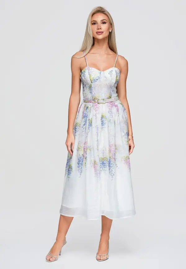 Ombre Cvetlična midi obleka
