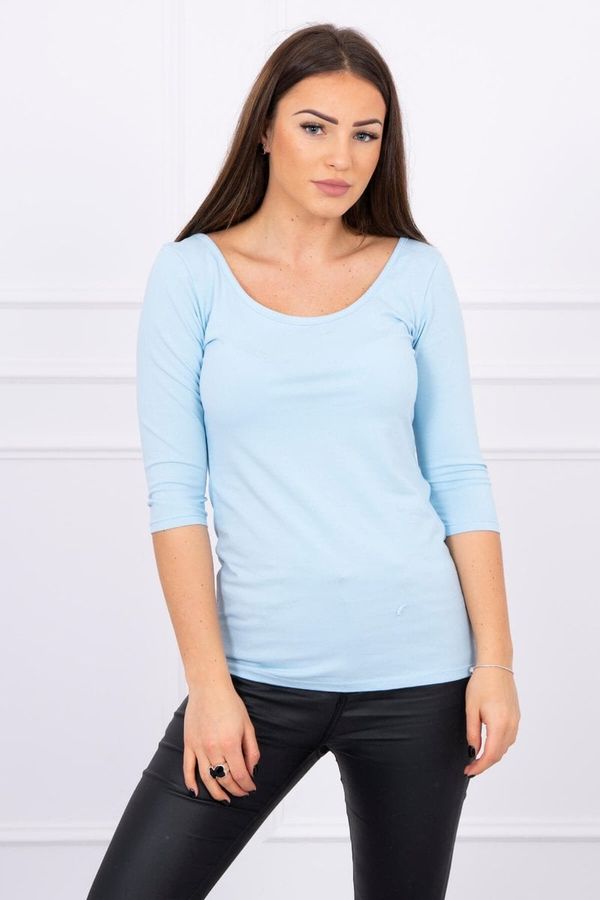 Kesi Cyan blouse with round neckline