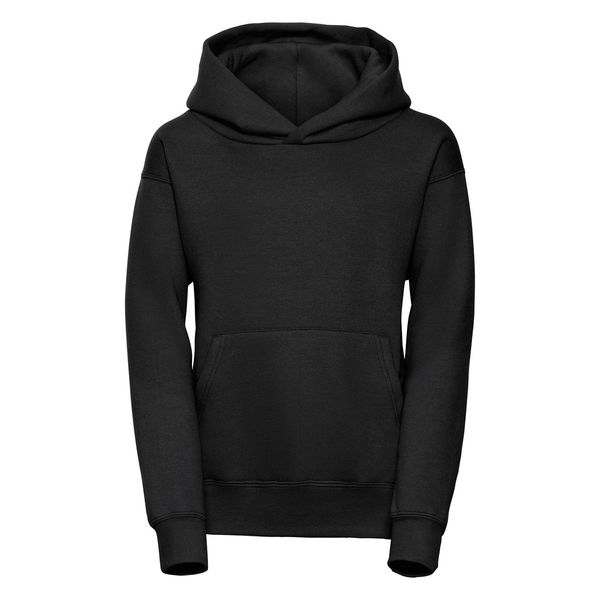 RUSSELL Czarna bluza dziecięca z kapturem Hooded Sweatshirt Russell