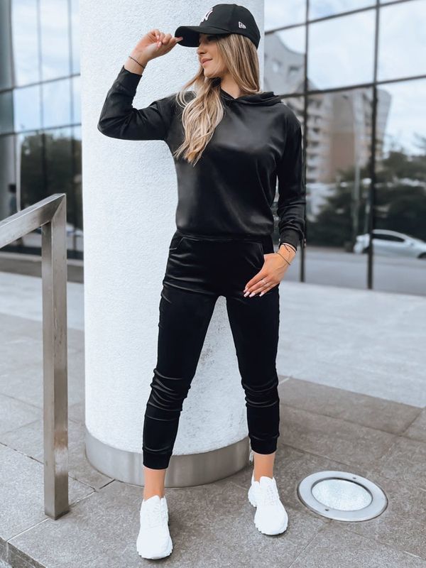 DStreet Czarny damski komplet welurowy SO COMFY Dstreet