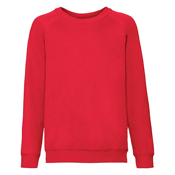 Fruit of the Loom Czerwona bluza dziecięca Raglan Sweat Fruit of the Loom