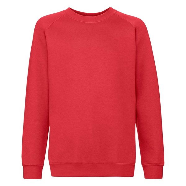 Fruit of the Loom Czerwona bluza dziecięca Raglan Sweat Fruit of the Loom