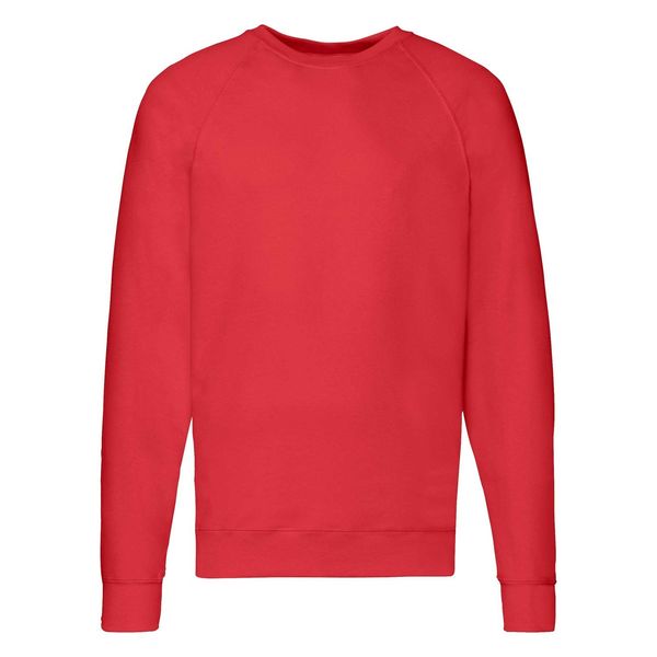 Fruit of the Loom Czerwona bluza męska Lightweight Raglan Sweat Fruit of the Loom