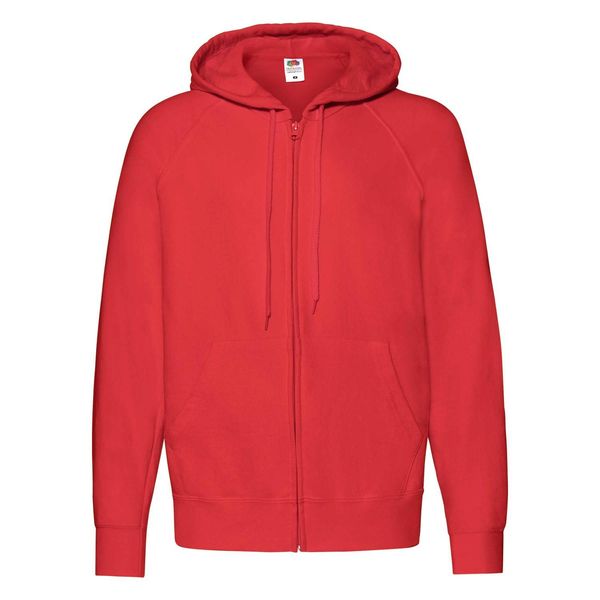 Fruit of the Loom Czerwona bluza męska z kapturem Lightweight Zip Thru Hooded Sweat Fruit of the Loom