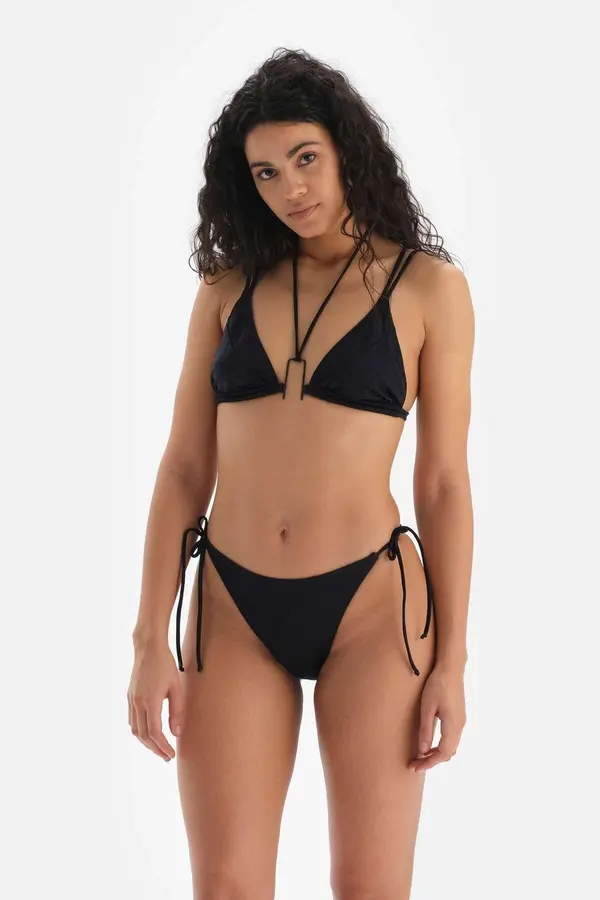 Dagi Dagi črni špageti bikini dno