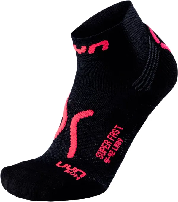 UYN Dámské ponožky UYN Run Super Fast Socks, černo-růžová, 35-36