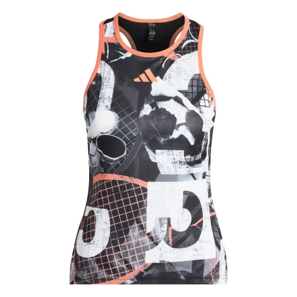 Adidas Dámské tílko adidas  Club Tennis Graphic Tank Top White/Black M