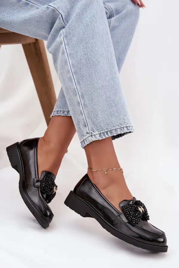 D&A D&A Patent Leather Women's Loafers with Bow S.Barski