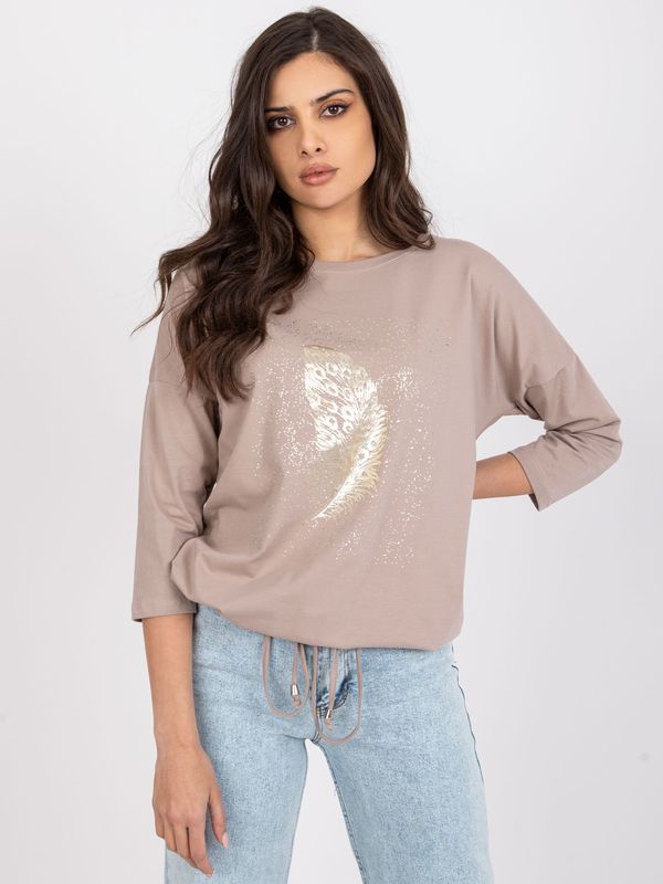 Fashionhunters Dark beige blouse Camila