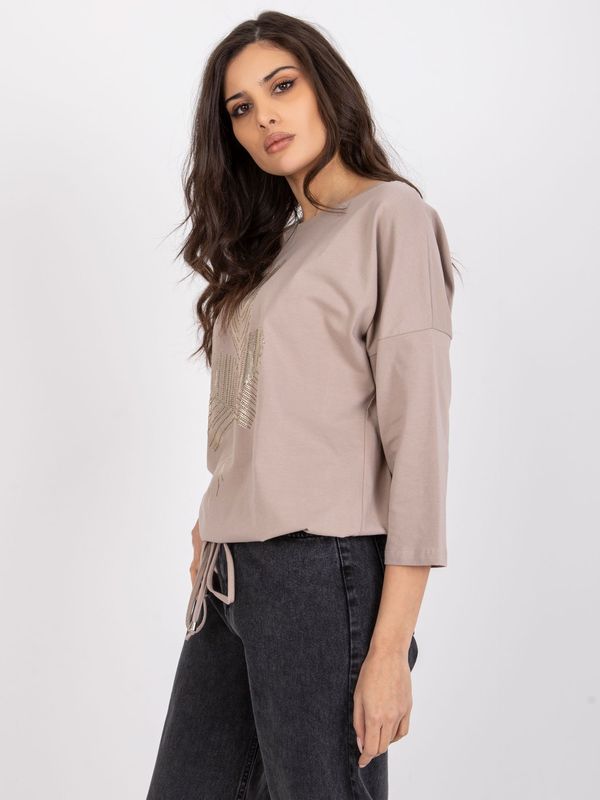 Fashionhunters Dark beige women's blouse for every day