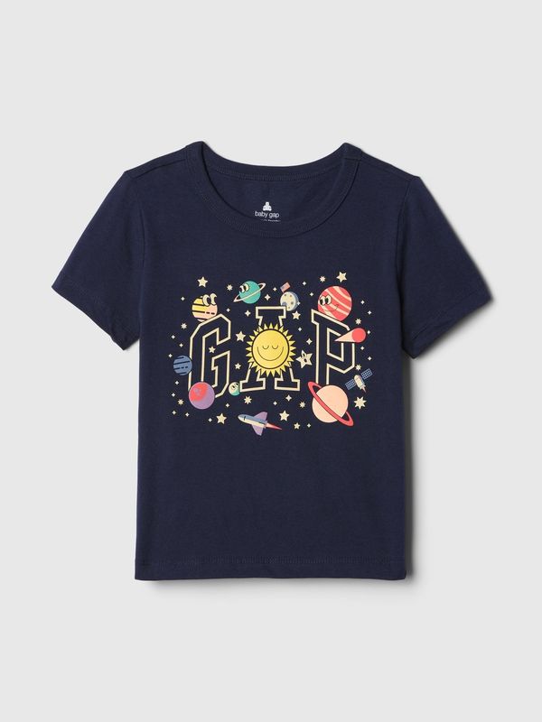 GAP Dark blue boys' T-shirt with GAP logo