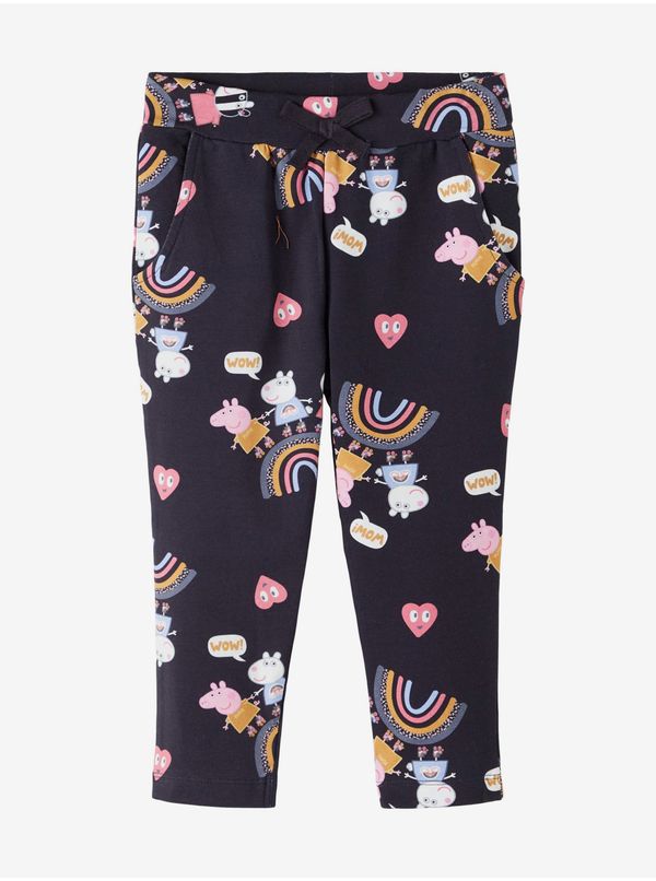 name it Dark blue girly patterned sweatpants name it Jina Peppa Pig - Girls