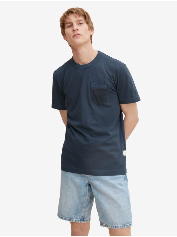 Tom Tailor Dark blue mens basic T-shirt with pocket Tom Tailor - Men