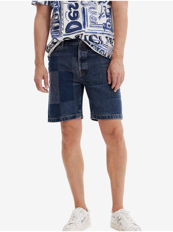 DESIGUAL Dark Blue Mens Denim Shorts Desigual Fresia - Men