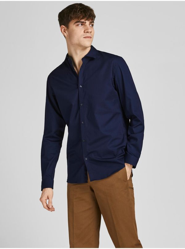 Jack & Jones Dark blue men's shirt Jack & Jones Lacardiff - Men's