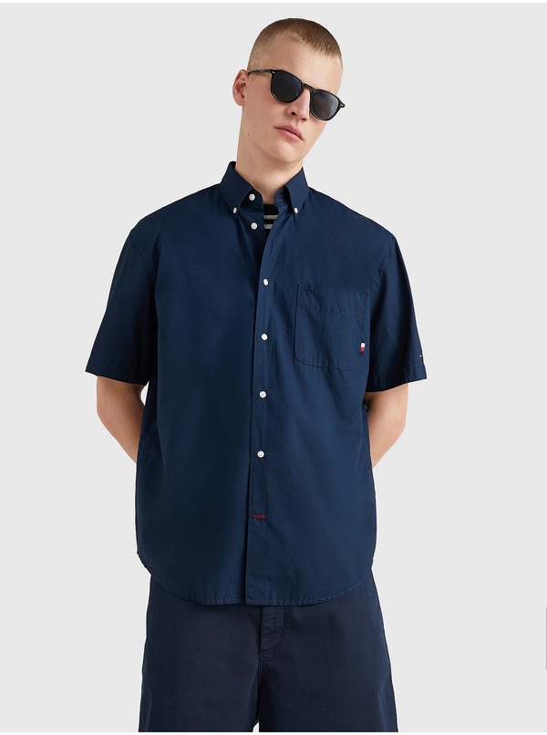 Tommy Hilfiger Dark blue Men's Short Sleeve Shirt Tommy Hilfiger - Men