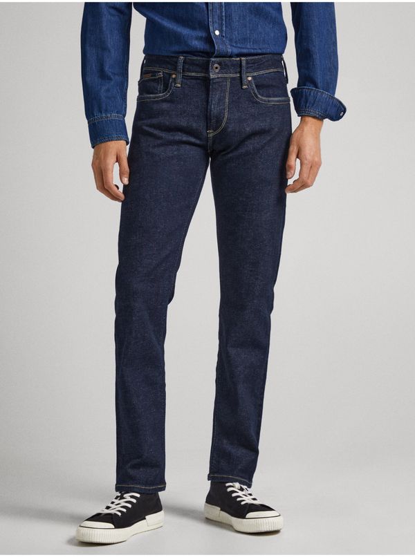 Pepe Jeans Dark Blue Mens Slim Fit Jeans Jeans Hatch - Men