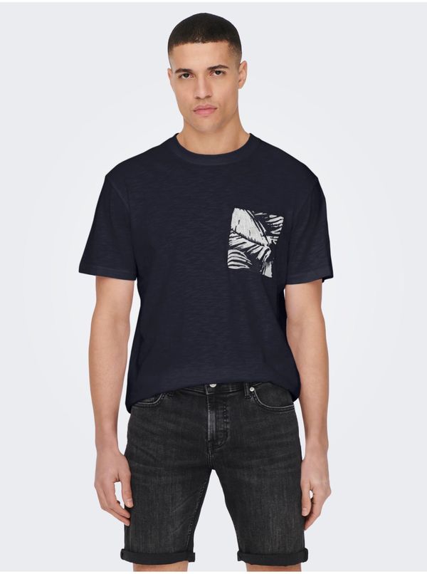 Only Dark blue men's T-shirt ONLY & SONS Perry - Men's
