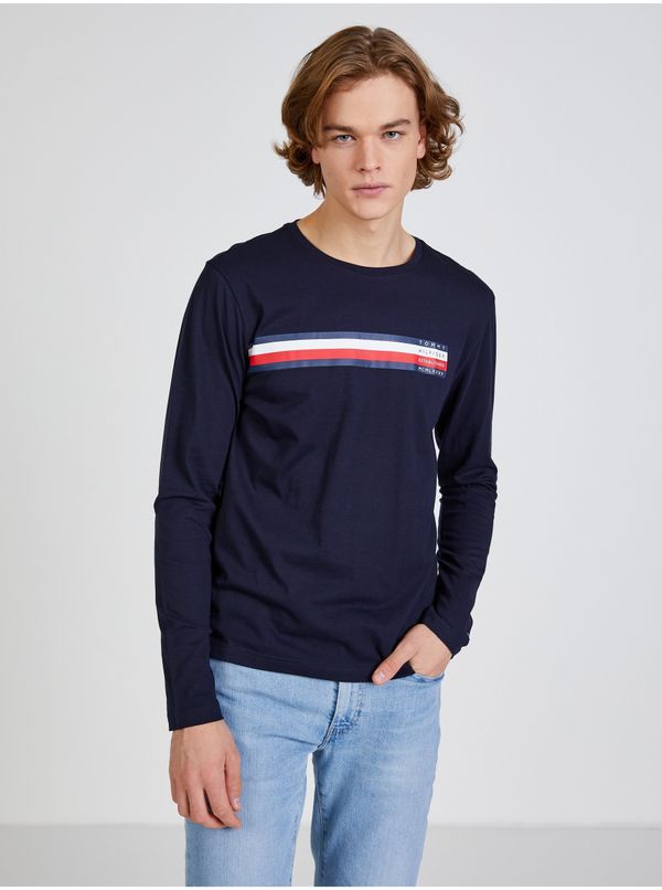 Tommy Hilfiger Dark blue Mens T-Shirt Tommy Hilfiger Sliced Bar - Men