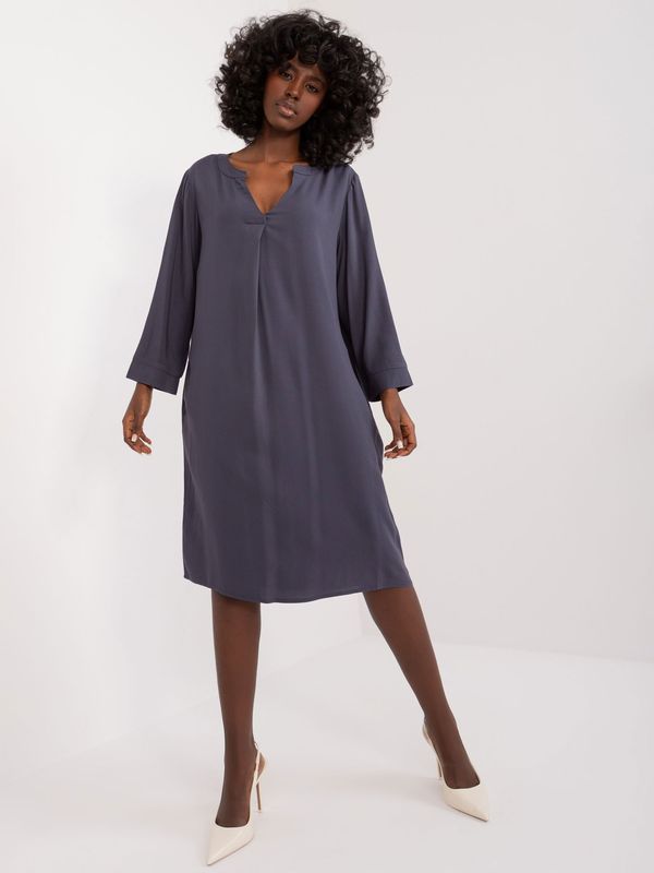 Fashionhunters Dark blue oversize shirt dress SUBLEVEL