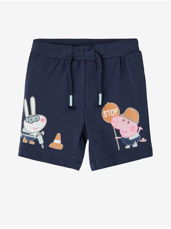 name it Dark blue patterned boys' shorts name it Marl - Boys