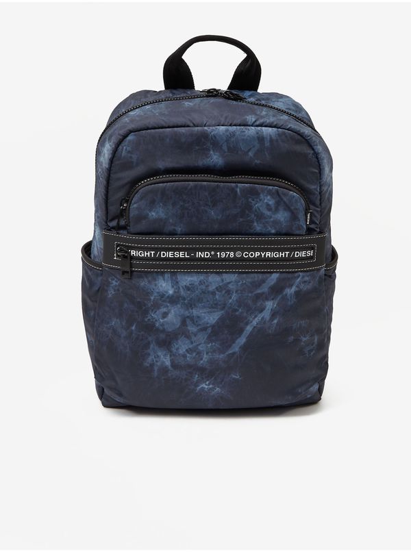 Diesel Dark Blue Patterned Diesel Backpack - Women