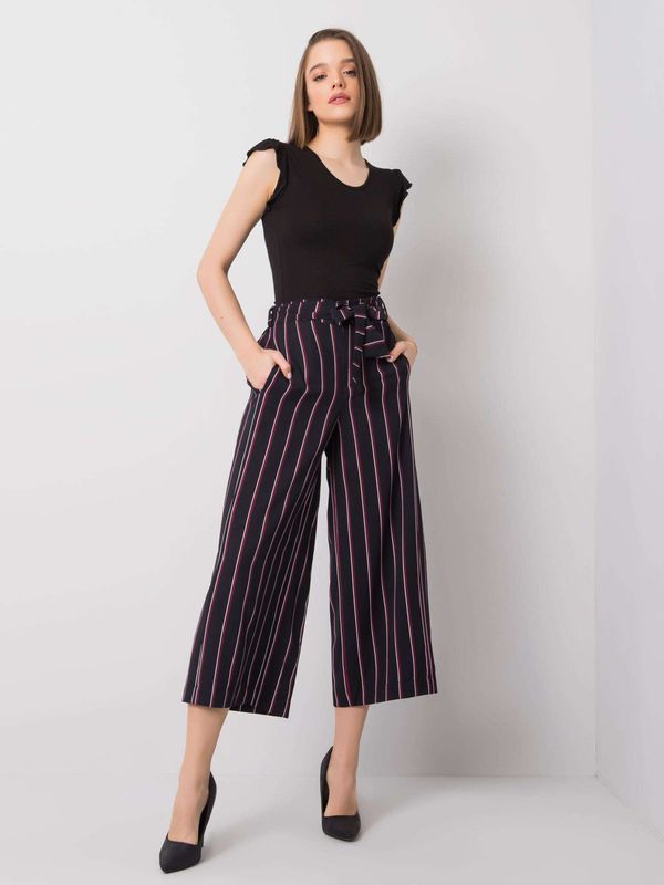 Fashionhunters Dark blue striped trousers RUE PARIS