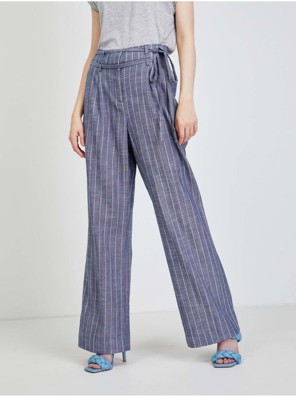 Vero Moda Dark blue striped wide trousers VERO MODA Serena - Women