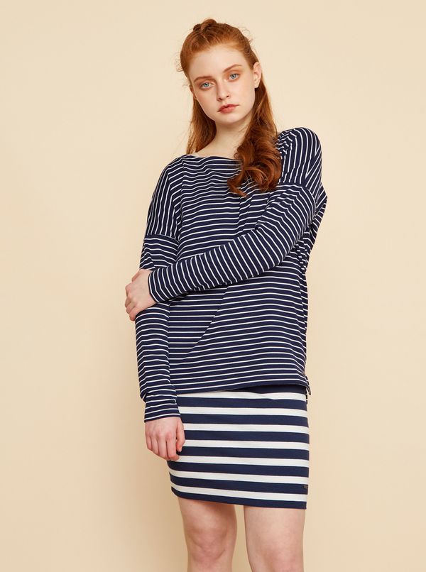 ZOOT.lab Dark blue women's striped basic hoodie ZOOT Baseline Maja