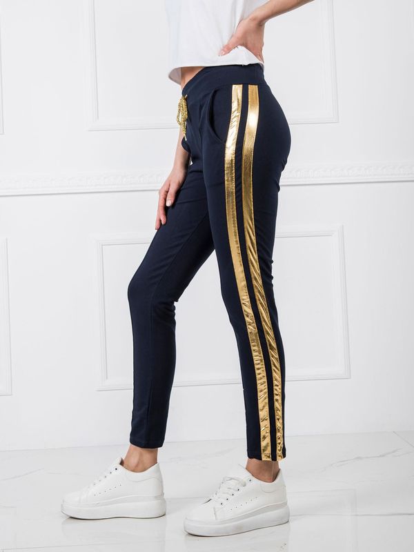 Fashionhunters Dark blue women's sweatpants